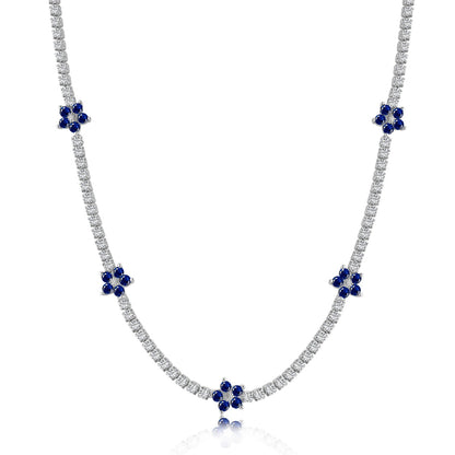 [Raffine]Luxurious Colorful Flower Tennis Necklace
