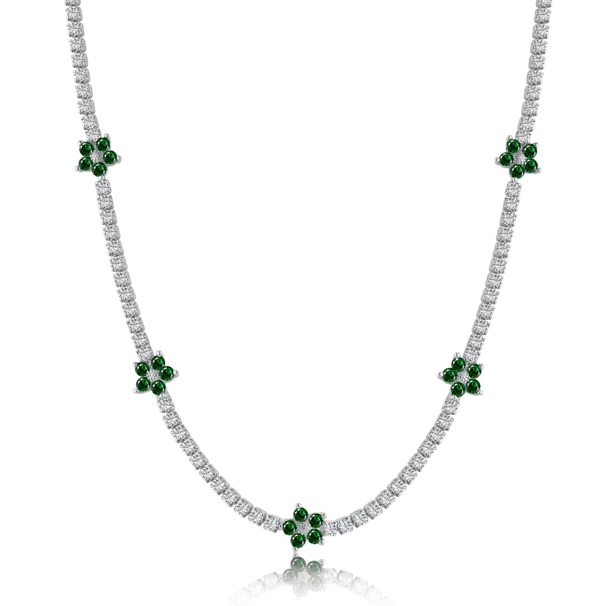 [Raffine]Luxurious Colorful Flower Tennis Necklace