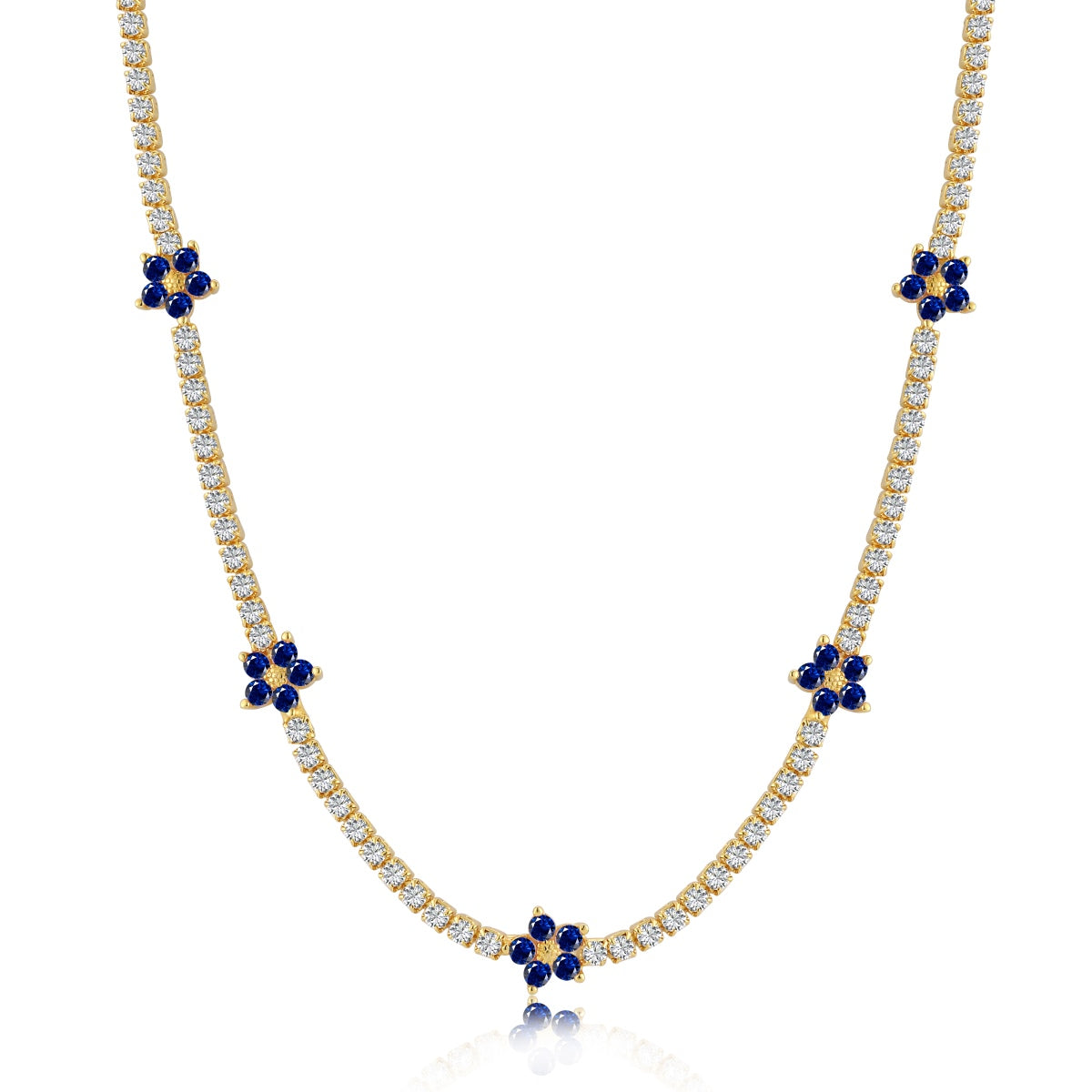 [Raffine]Luxurious Colorful Flower Tennis Necklace