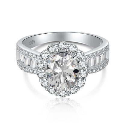 [Raffine] Anillo de banquete de corte ovalado deslumbrante y encantador de 1,5 quilates