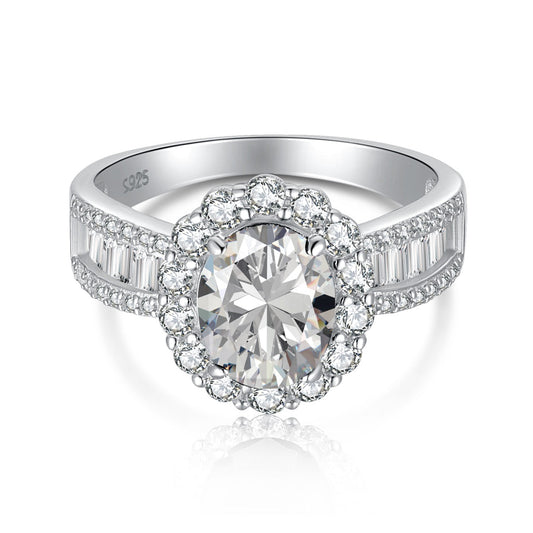 [Raffine] Anillo de banquete de corte ovalado deslumbrante y encantador de 1,5 quilates