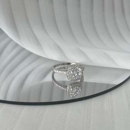 [Raffine] Anillo de bodas de corte redondo resplandeciente y deslumbrante