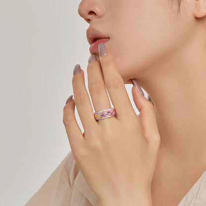 [Raffine] Anillo diario con corte radiante y colorido