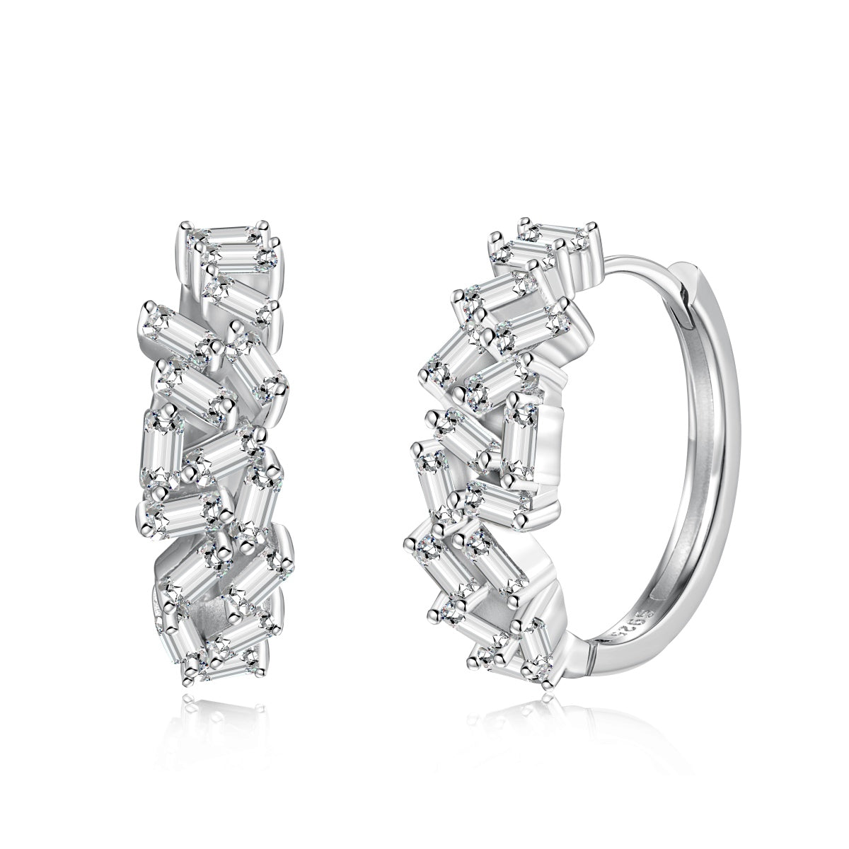 [Raffine]Dazzling Colorful Emerald Cut Daily Earrings