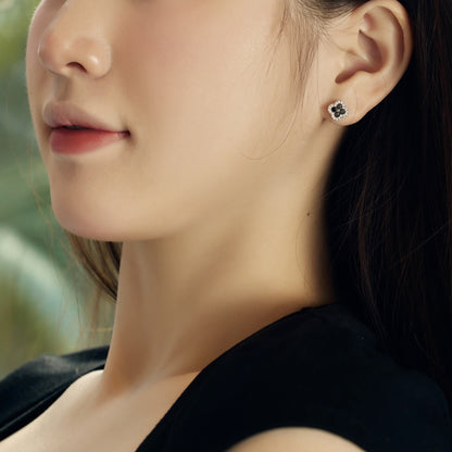[Raffine]Boucles d'oreilles en forme de fleur de trèfle à quatre feuilles