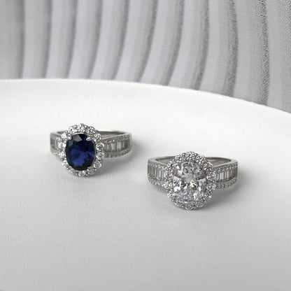 [Raffine] Anillo de banquete de corte ovalado deslumbrante y encantador de 1,5 quilates