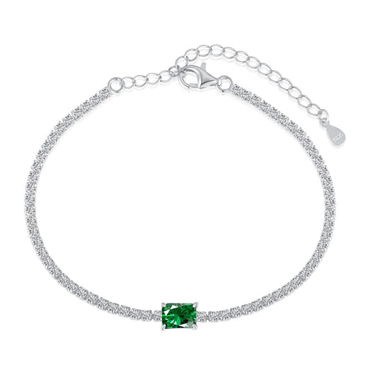 [Raffine] Pulsera de banquete única de corte esmeralda de 1,0 quilates