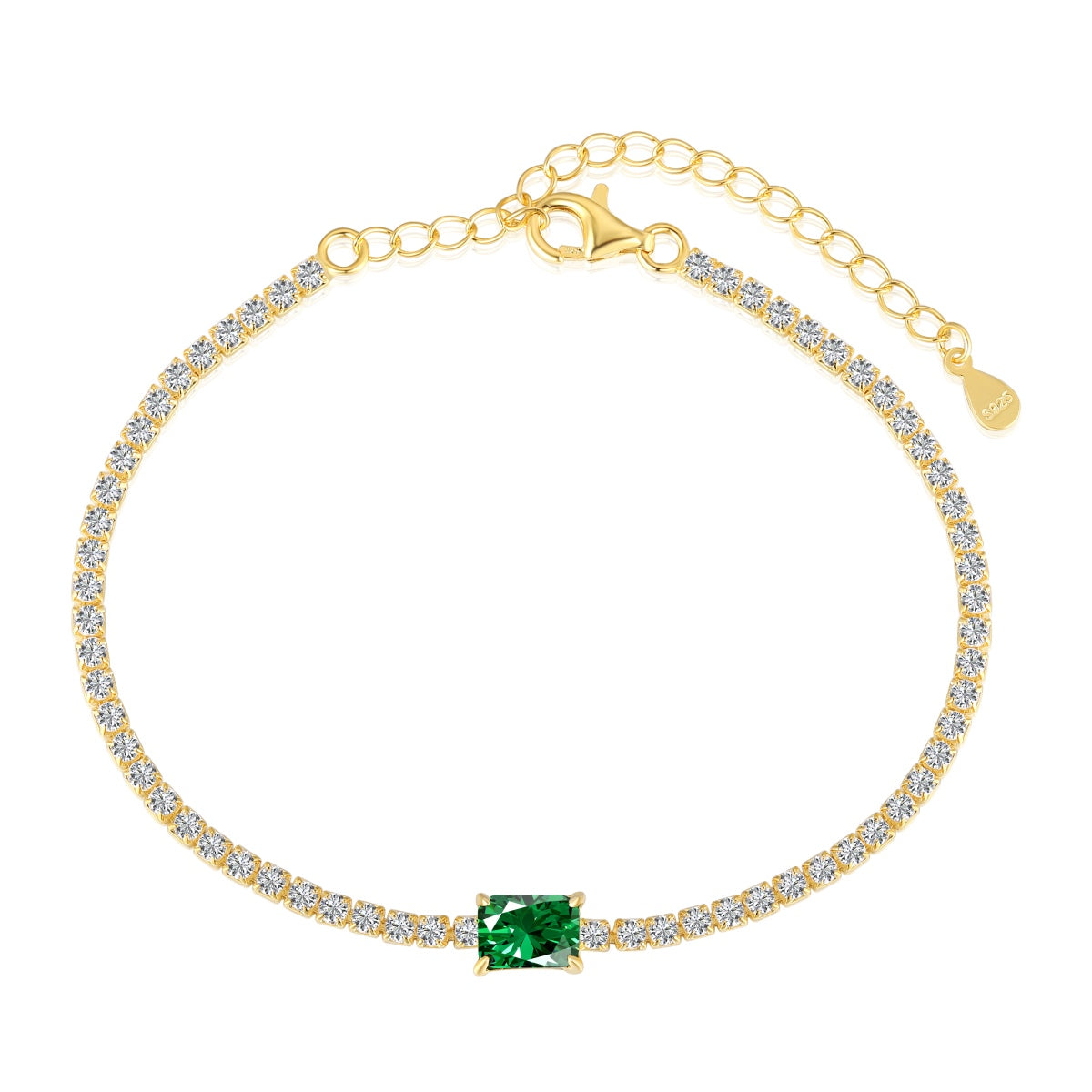 [Raffine] Pulsera de banquete única de corte esmeralda de 1,0 quilates