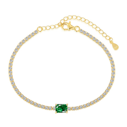 [Raffine] Pulsera de banquete única de corte esmeralda de 1,0 quilates