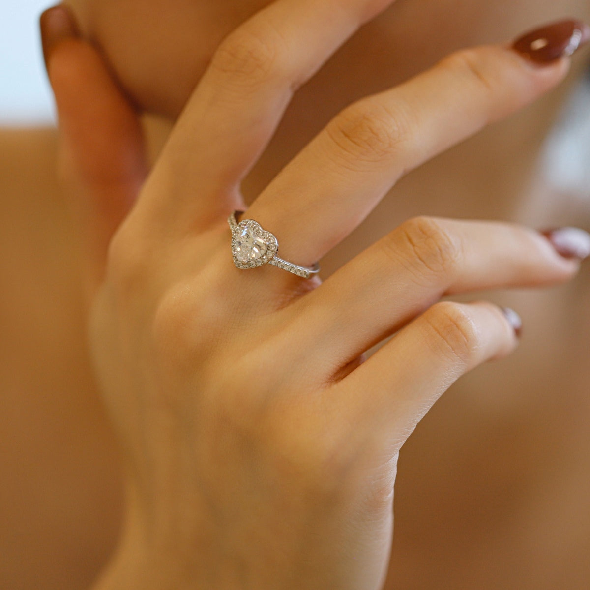 [Raffine] Anillo romántico con forma de corazón llamativo Eternity