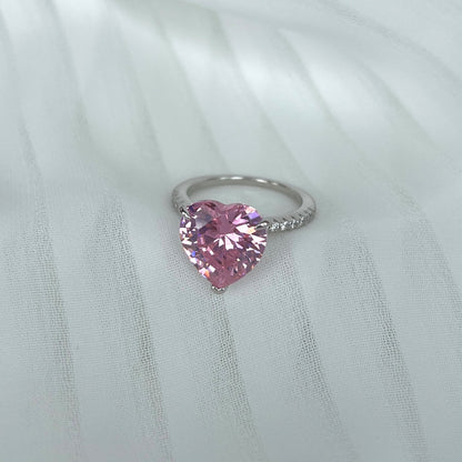 [Raffine] Anillo de lujo con corte de corazón romántico y brillante de 6.0 quilates