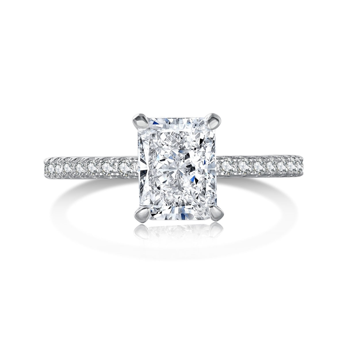 [Raffine] Anillo de fiesta de corte radiante y deslumbrante de 2.0 quilates