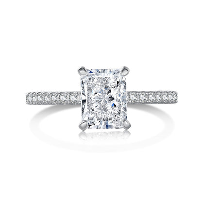 [Raffine] Anillo de fiesta de corte radiante y deslumbrante de 2.0 quilates