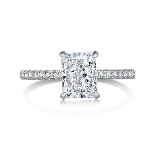 [Raffine] Anillo de fiesta de corte radiante y deslumbrante de 2.0 quilates