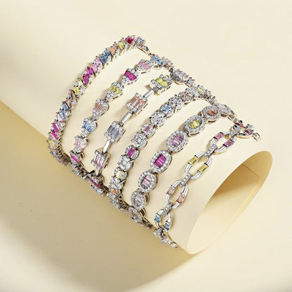 [Raffine] Exquisita pulsera diaria con corte esmeralda ornamentado