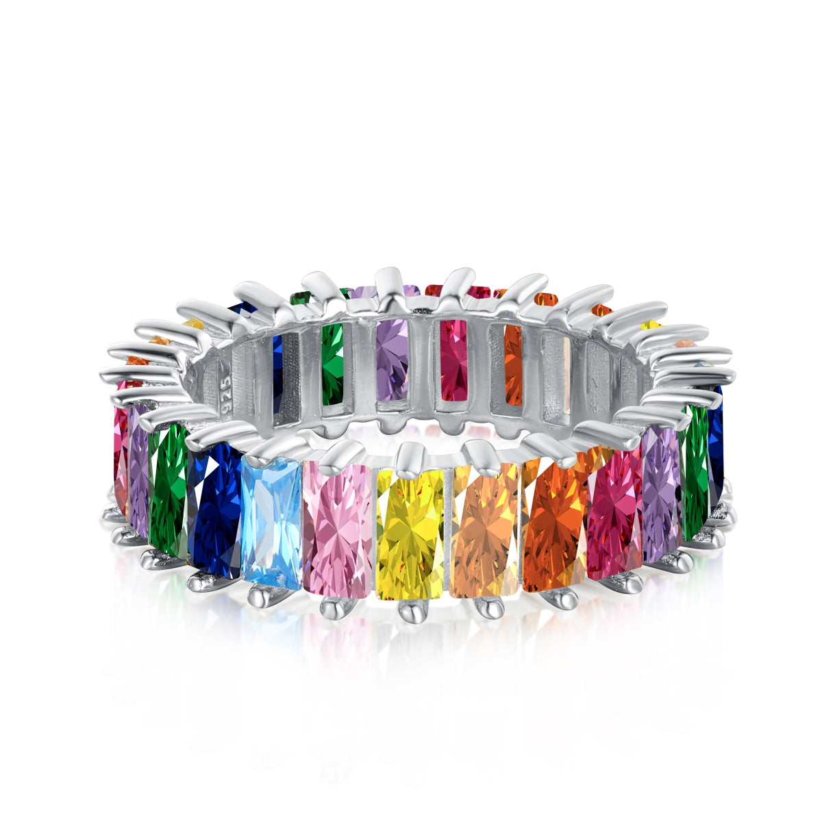 [Raffine] Anillo único de corte radiante y colorido