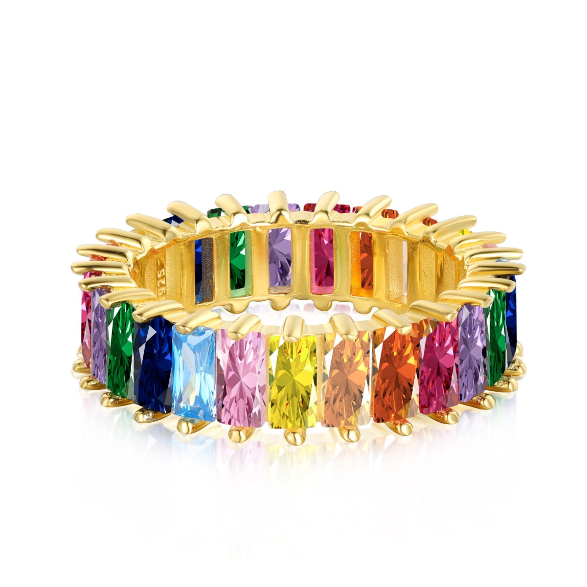 [Raffine] Anillo único de corte radiante y colorido