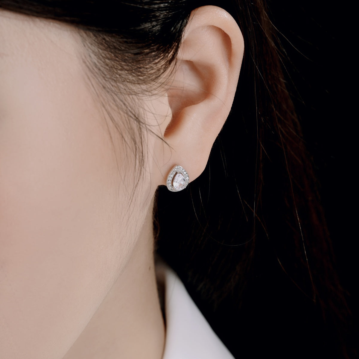[Raffine]Luxurious Water Drop Shape Earrings