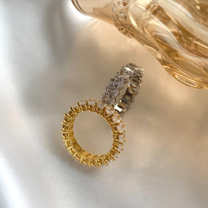 [Raffine]Anillo de tenis con corte ovalado ornamentado