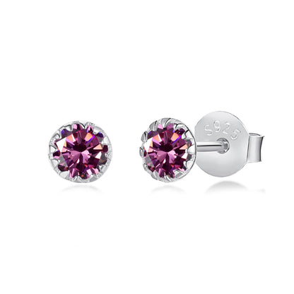 [Raffine]Sparkling Colorful Round Shape Earrings