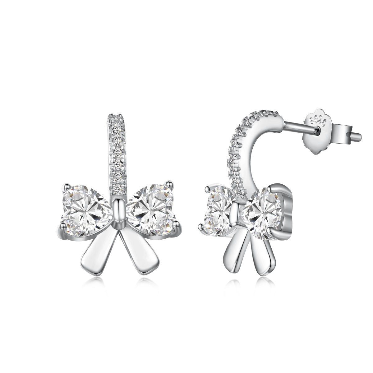 [Raffine] Boucles d'oreilles exquises avec un design de nœud en forme de cœur