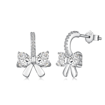 [Raffine] Boucles d'oreilles exquises avec un design de nœud en forme de cœur
