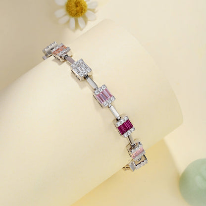 [Raffine]Pulsera diaria delicada y encantadora con corte esmeralda