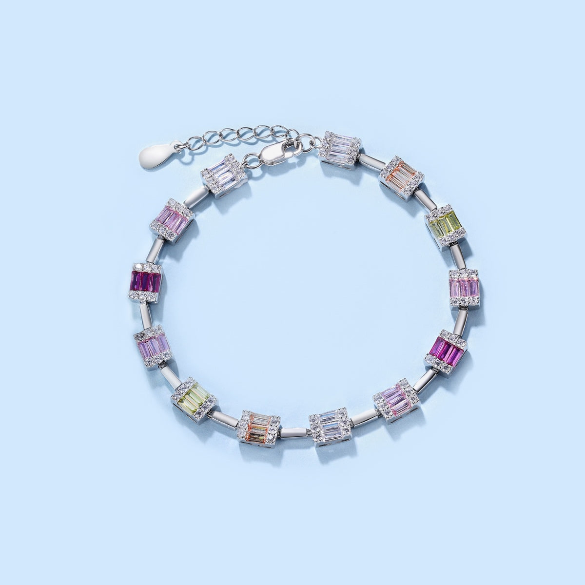 [Raffine]Pulsera diaria delicada y encantadora con corte esmeralda