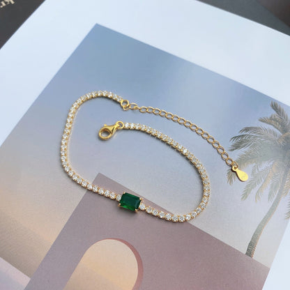 [Raffine] Pulsera de banquete única de corte esmeralda de 1,0 quilates