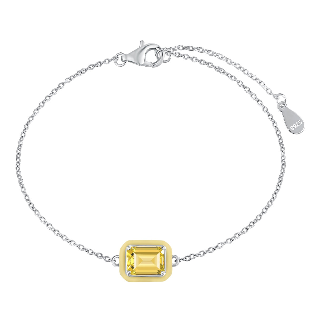[Raffine] Pulsera diaria de corte esmeralda brillante y colorida de 2.0 quilates