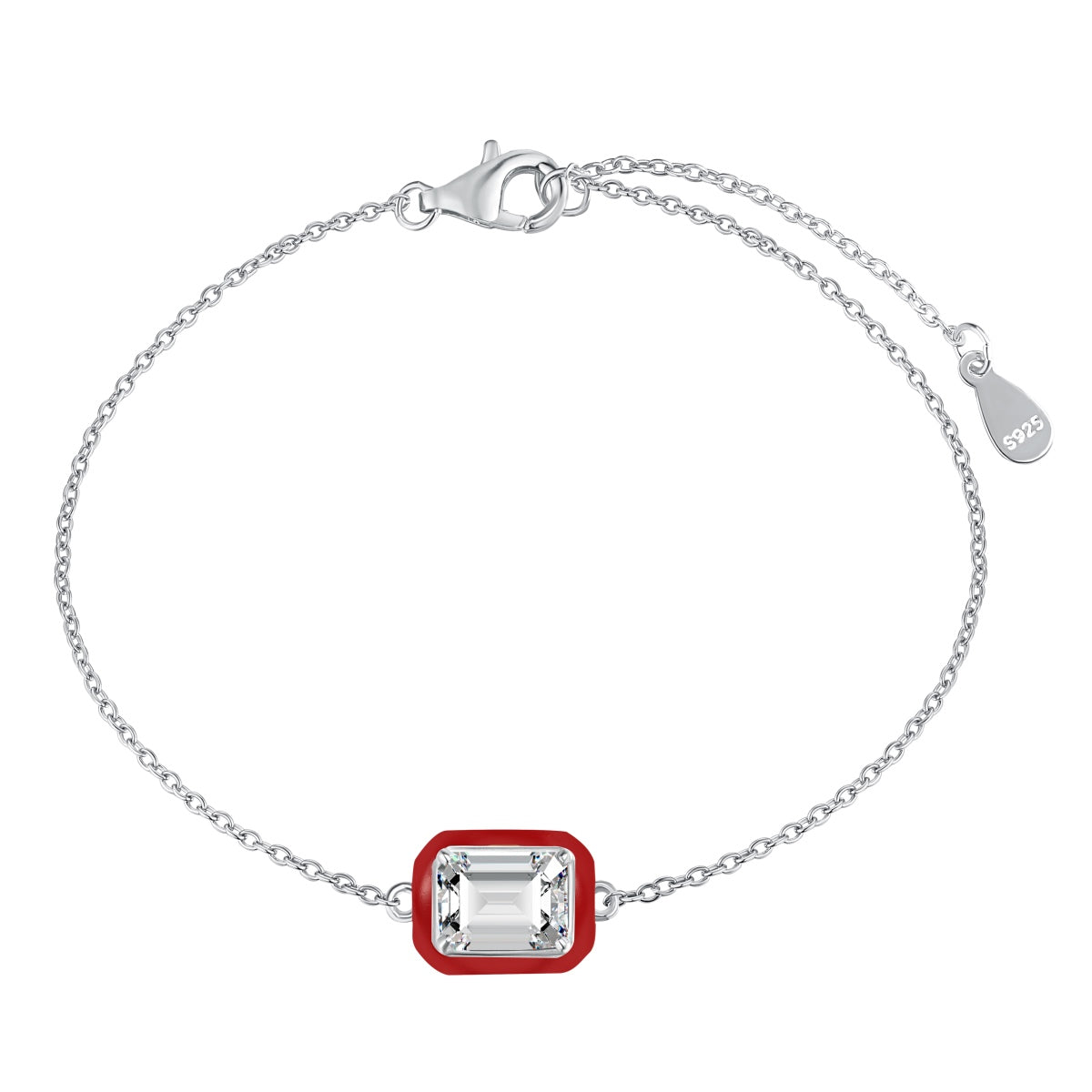 [Raffine] Pulsera diaria de corte esmeralda brillante y colorida de 2.0 quilates