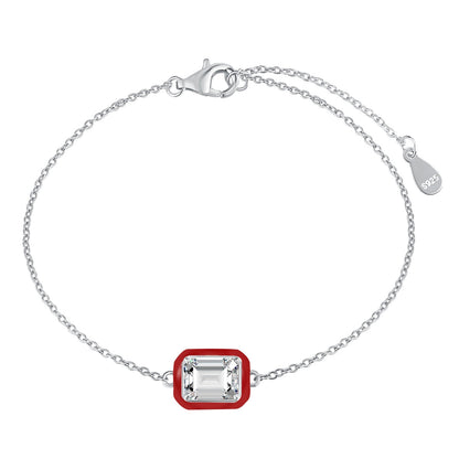 [Raffine] Pulsera diaria de corte esmeralda brillante y colorida de 2.0 quilates