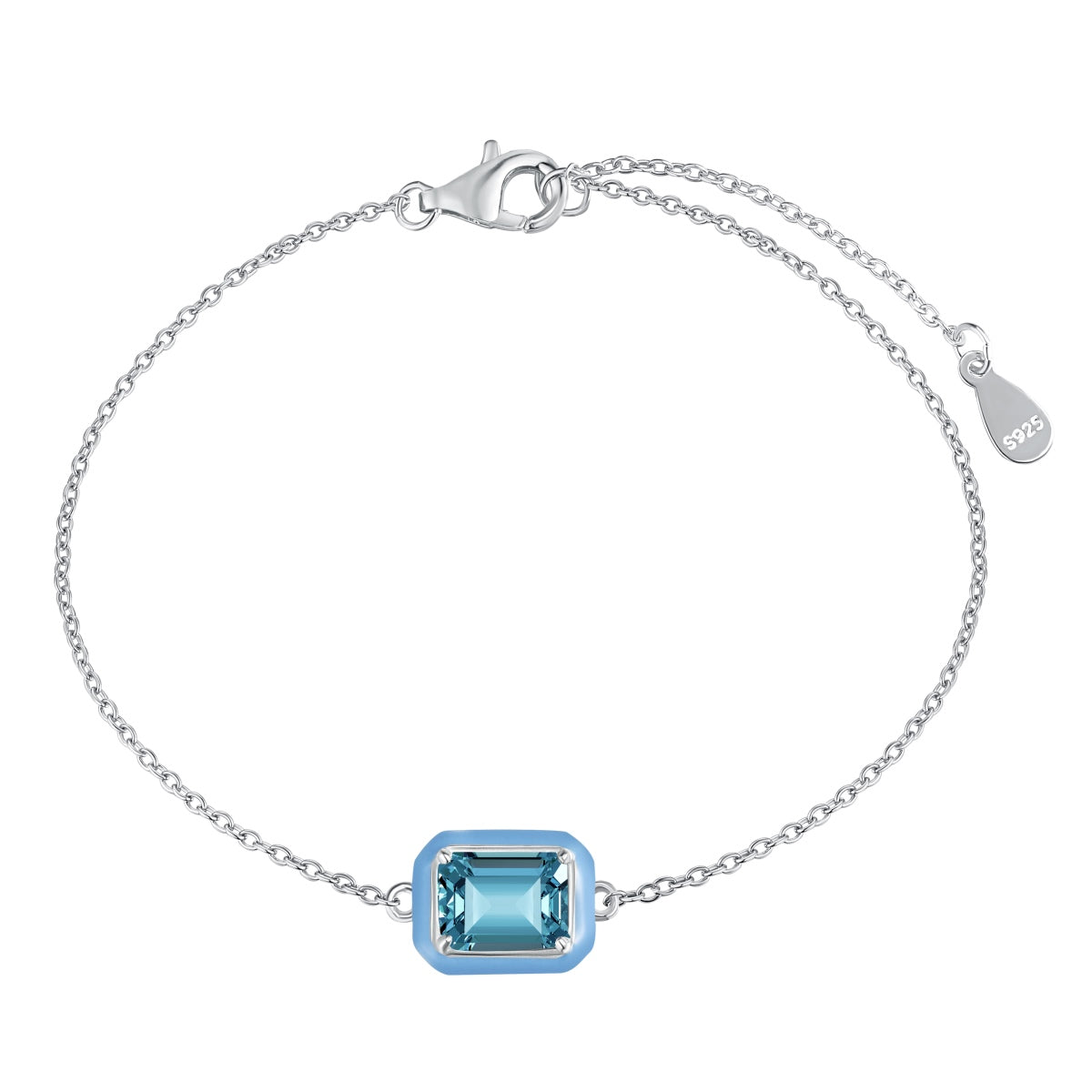 [Raffine] Pulsera diaria de corte esmeralda brillante y colorida de 2.0 quilates