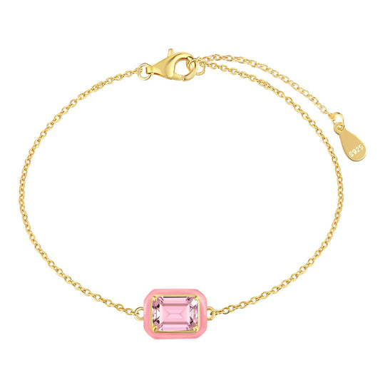 [Raffine] Pulsera diaria de corte esmeralda brillante y colorida de 2.0 quilates