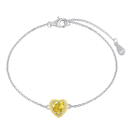 [Raffine] Pulsera romántica con forma de corazón brillante para enamorados