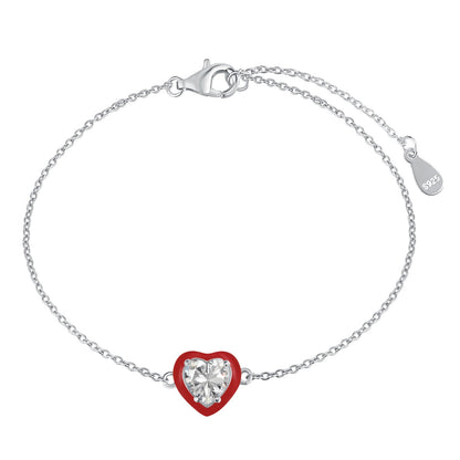 [Raffine] Pulsera romántica con forma de corazón brillante para enamorados