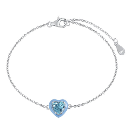 [Raffine] Pulsera romántica con forma de corazón brillante para enamorados