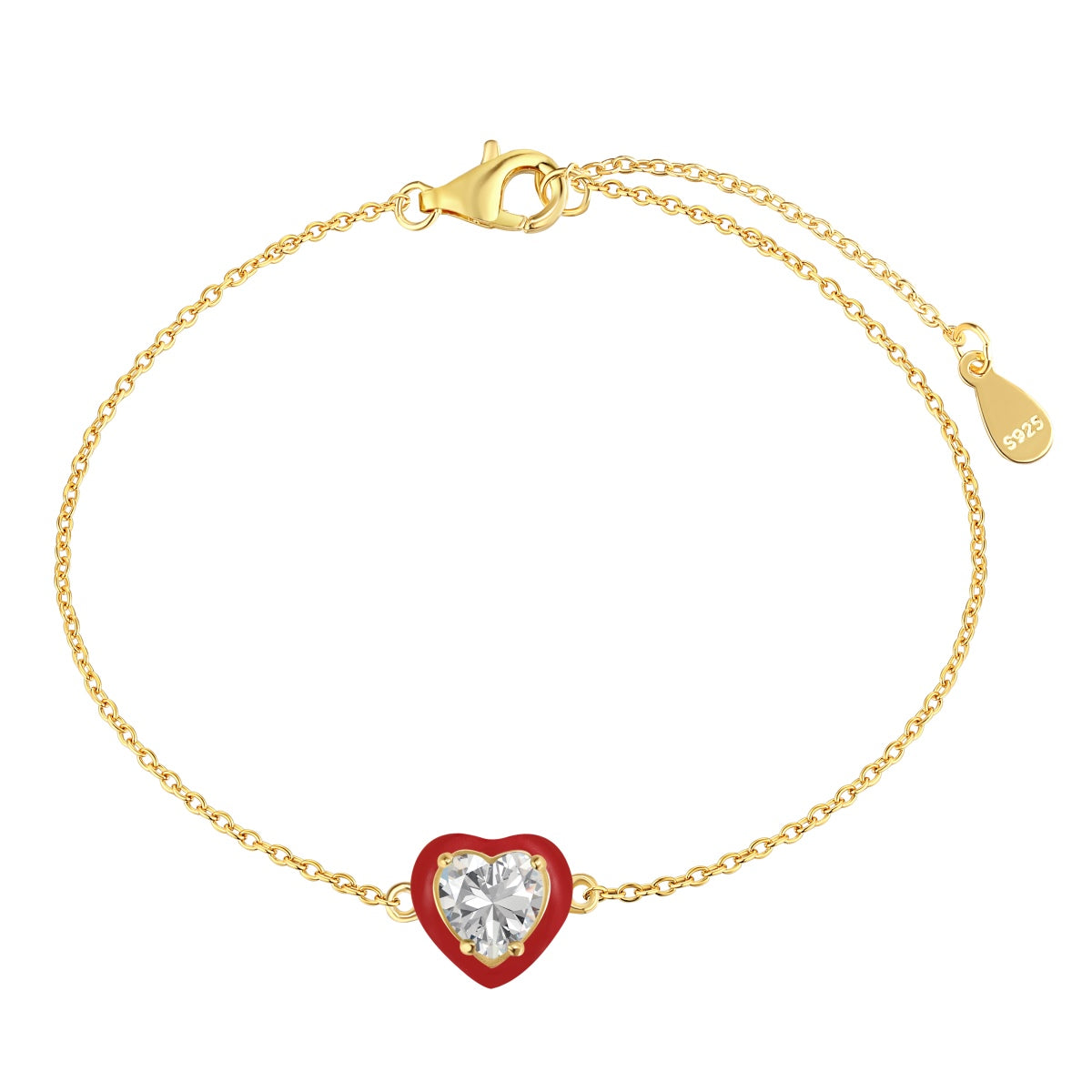 [Raffine] Pulsera romántica con forma de corazón brillante para enamorados
