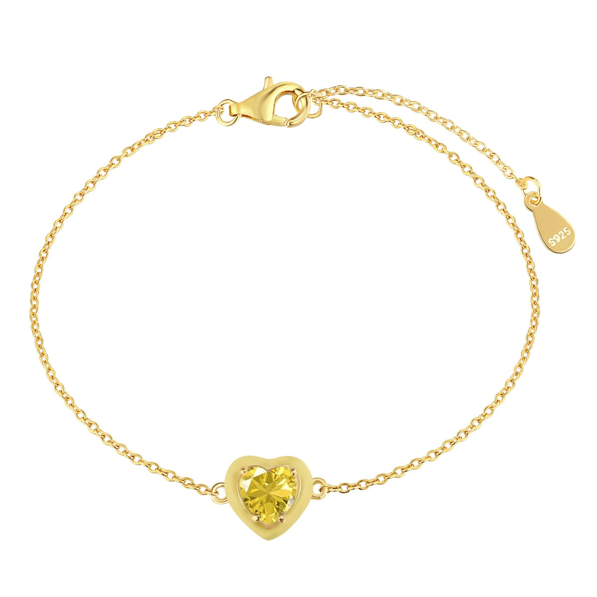 [Raffine] Pulsera romántica con forma de corazón brillante para enamorados