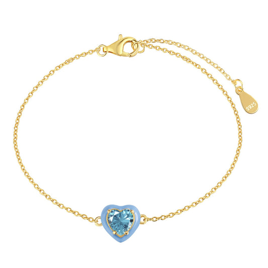 [Raffine] Pulsera romántica con forma de corazón brillante para enamorados
