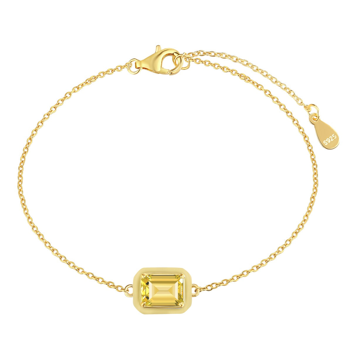[Raffine] Pulsera diaria de corte esmeralda brillante y colorida de 2.0 quilates