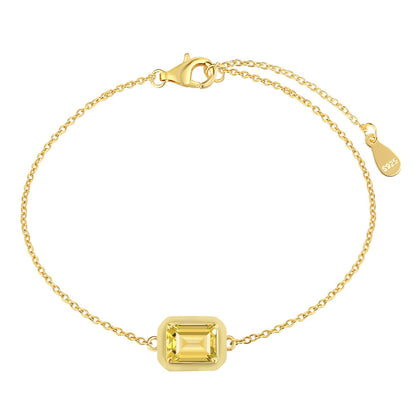 [Raffine] Pulsera diaria de corte esmeralda brillante y colorida de 2.0 quilates