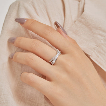 [Raffine] Anillo único y colorido de corte marquesa para uso diario