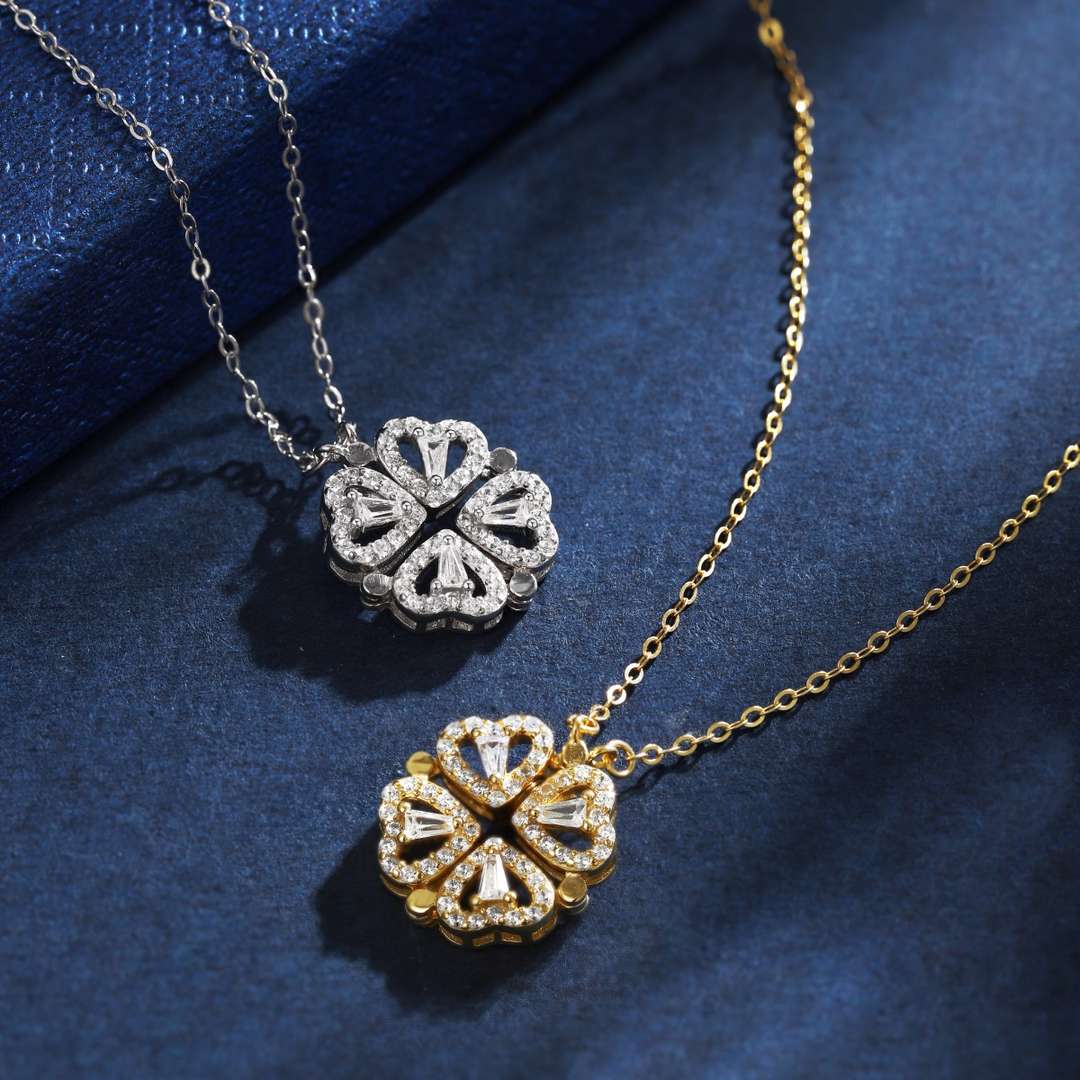 [Raffine]Ornate Heart Cut Flower Shape Necklace