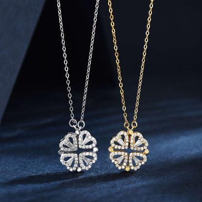 [Raffine]Ornate Heart Cut Flower Shape Necklace