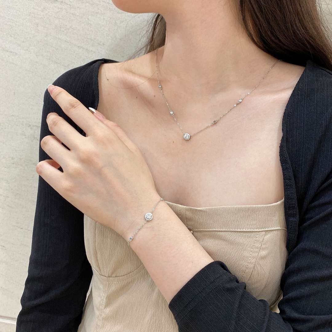 [Raffine] Pulsera deslumbrante con corte redondo