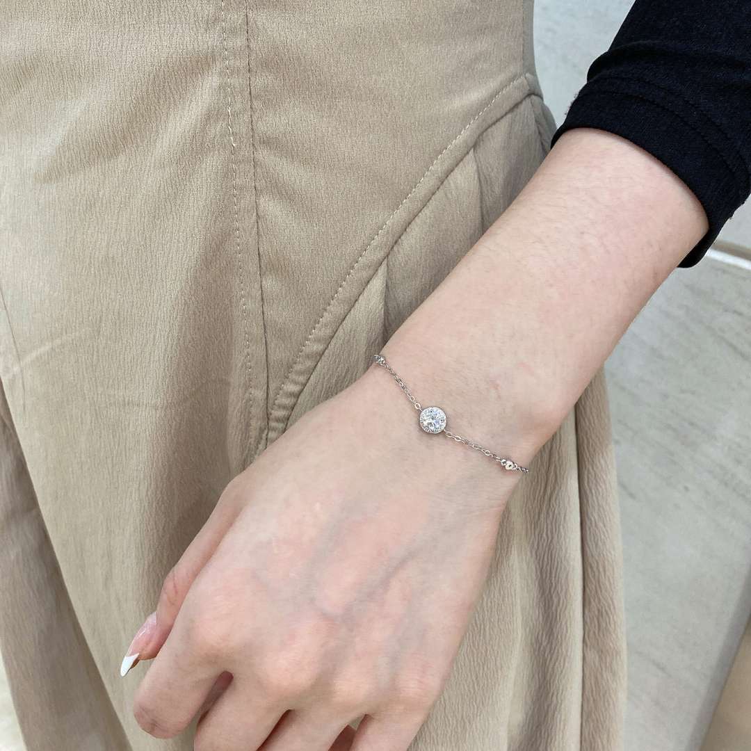 [Raffine] Pulsera deslumbrante con corte redondo