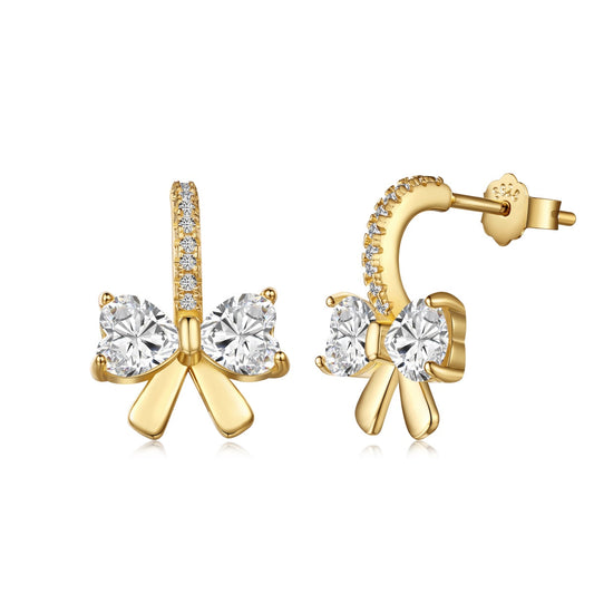 [Raffine]Exquisite Earrings With Heart-Shaped Bow Design
