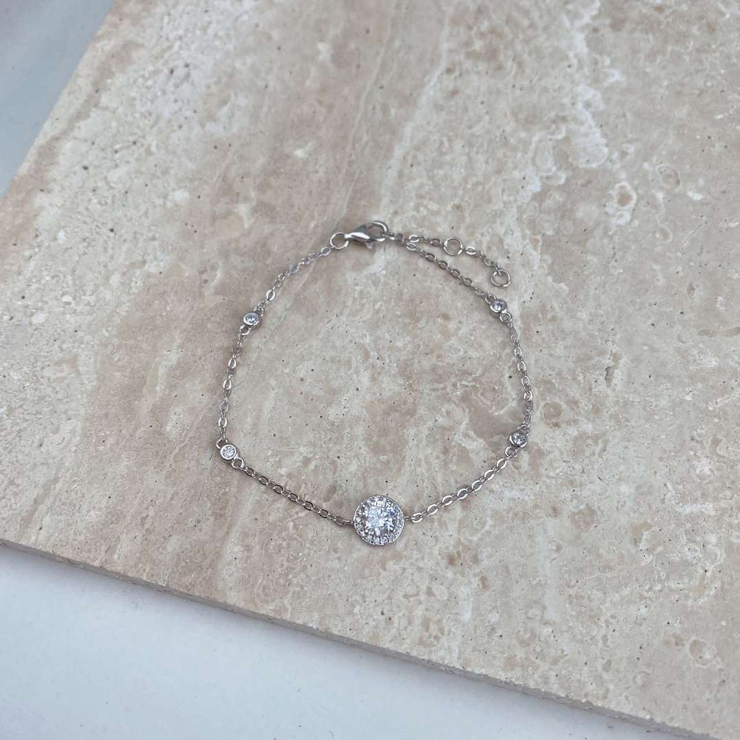 [Raffine] Pulsera deslumbrante con corte redondo