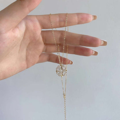[Raffine]Ornate Heart Cut Flower Shape Necklace